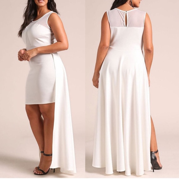 Dresses & Skirts - SALE !!! Plus Ivory White Hi Low Duster Maxi Dress